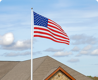24 ft White Flagpole