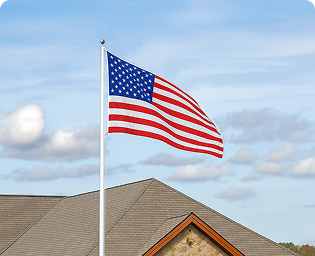 21 ft White Flagpole